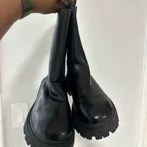 Black Leather Ankle Boots
